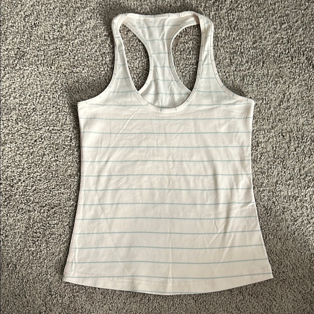 Cropped Lululemon light pink Striped Tank Top